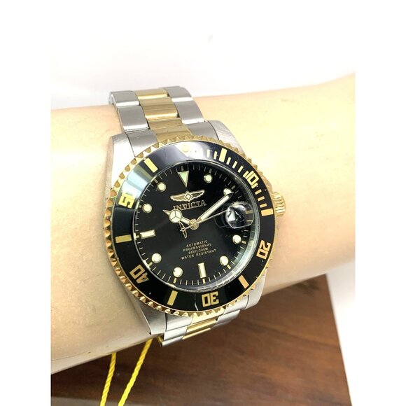 Invicta Men's Watch 36973 Pro Diver Automatic Black Dial Two Tone Steel 44mm - Picture 12 of 15